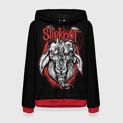 Толстовка-худи женская Slipknot - козёл, цвет: 3D-красный