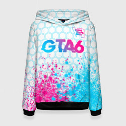 Женская толстовка GTA6 neon gradient style посередине