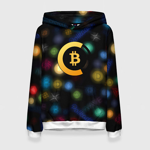 Женская толстовка Bitcoin logo criptomoney / 3D-Белый – фото 1