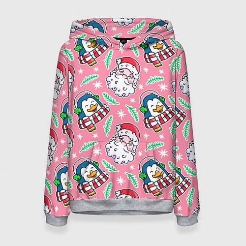 Женская толстовка Персонажи новогодние / 3D-Меланж – фото 1
