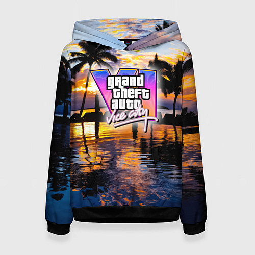 Женская толстовка Grand theft auto 6 vice city / 3D-Черный – фото 1