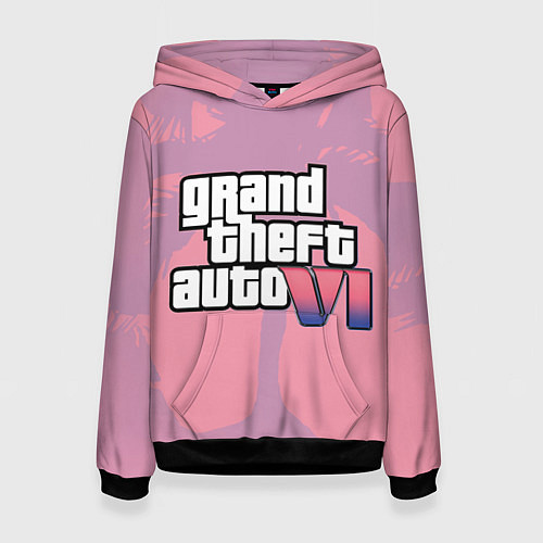 Женская толстовка GTA 6 pink / 3D-Черный – фото 1