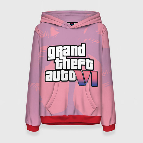 Женская толстовка GTA 6 pink / 3D-Красный – фото 1