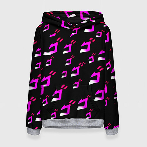 Женская толстовка JoJos Bizarre neon pattern logo / 3D-Меланж – фото 1