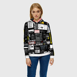 Толстовка-худи женская Инженерные шильдики, цвет: 3D-белый — фото 2