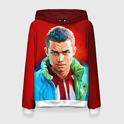 Толстовка-худи женская Слово пацана в стиле аниме - мазки краски, цвет: 3D-белый