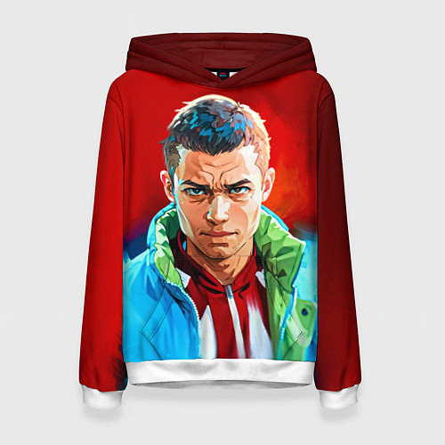 Женская толстовка Слово пацана в стиле аниме - мазки краски / 3D-Белый – фото 1