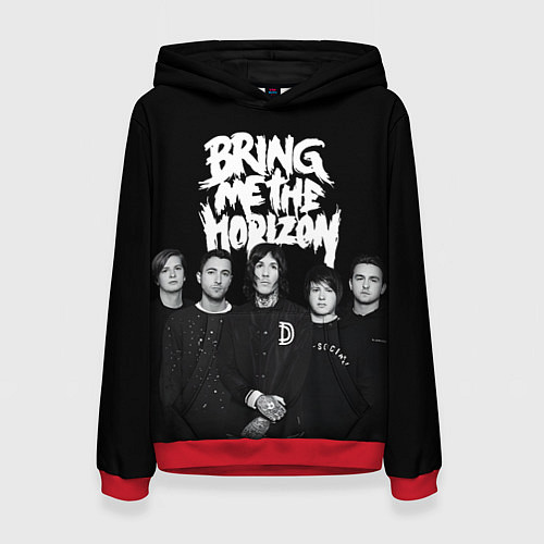 Женская толстовка Bring me the horizon - group / 3D-Красный – фото 1