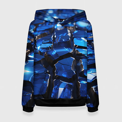 Женская толстовка Синие яркие кубики / 3D-Черный – фото 1