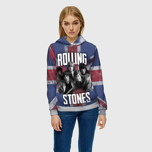 Женская толстовка Rolling Stones - Great britain / 3D-Меланж – фото 3