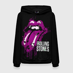 Толстовка-худи женская The Rolling Stones - lips, цвет: 3D-черный