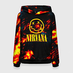 Женская толстовка Nirvana rock огненное лого лава