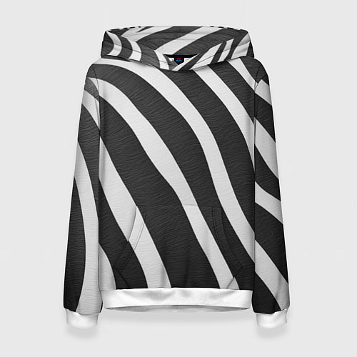 Женская толстовка Зебровые линии / 3D-Белый – фото 1