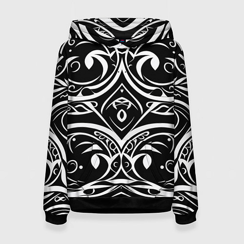 Женская толстовка Белое на чёрном / 3D-Черный – фото 1