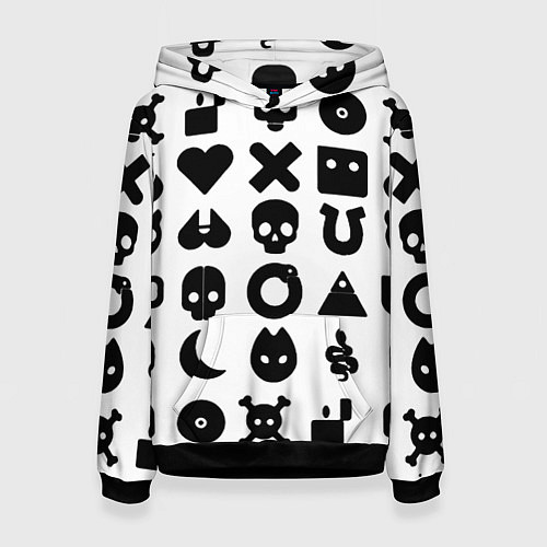 Женская толстовка Love death robots pattern white / 3D-Черный – фото 1