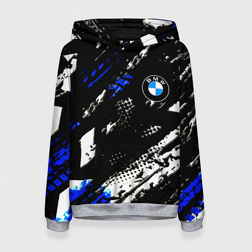 Женская толстовка BMW stripes color auto sport / 3D-Меланж – фото 1