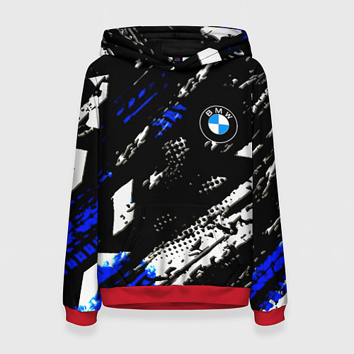 Женская толстовка BMW stripes color auto sport / 3D-Красный – фото 1
