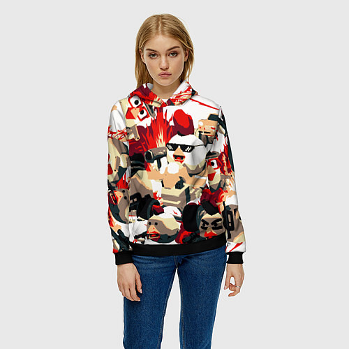 Женская толстовка Чикен Ган разборка / 3D-Черный – фото 3