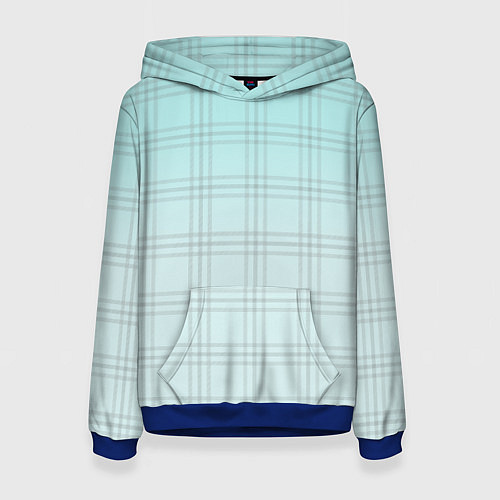Женская толстовка Нежно-голубая шотландская клетка / 3D-Синий – фото 1