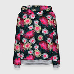 Толстовка-худи женская Floral pattern, цвет: 3D-меланж