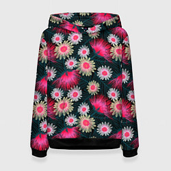 Толстовка-худи женская Floral pattern, цвет: 3D-черный