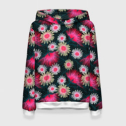 Толстовка-худи женская Floral pattern, цвет: 3D-белый