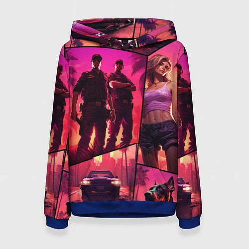 Женская толстовка GTA V style art / 3D-Синий – фото 1
