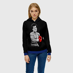 Толстовка-худи женская Rocky Balboa, цвет: 3D-синий — фото 2