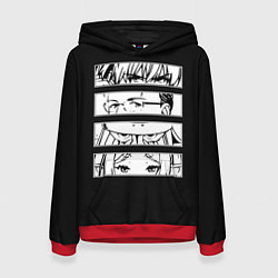 Толстовка-худи женская Взгляд героев - Фрирен, цвет: 3D-красный
