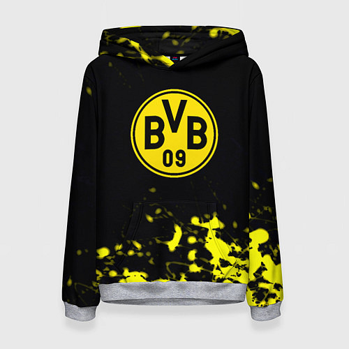 Женская толстовка Borussia краски жёлтые / 3D-Меланж – фото 1