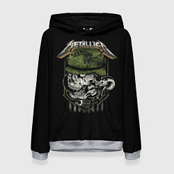 Толстовка-худи женская Metallica - skull, цвет: 3D-меланж