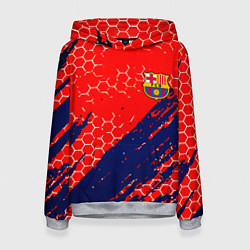 Толстовка-худи женская Барселона спорт краски текстура, цвет: 3D-меланж
