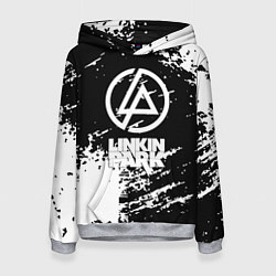 Толстовка-худи женская Linkin park logo краски текстура, цвет: 3D-меланж