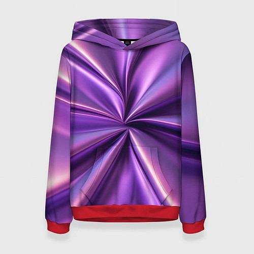 Женская толстовка Металлический фиолетовый атлас ткань / 3D-Красный – фото 1