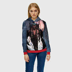 Толстовка-худи женская Solo leveling - Igris, цвет: 3D-красный — фото 2