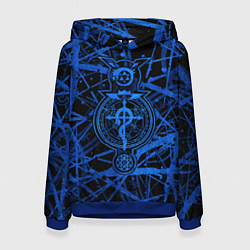 Толстовка-худи женская Fullmetal Alchemist - symbols, цвет: 3D-синий