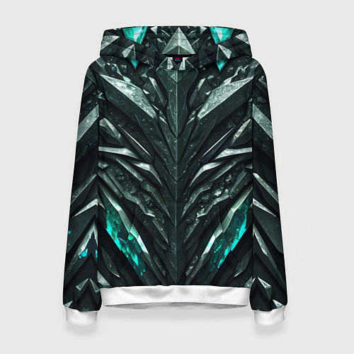 Женская толстовка Зелёная малахитовая броня / 3D-Белый – фото 1
