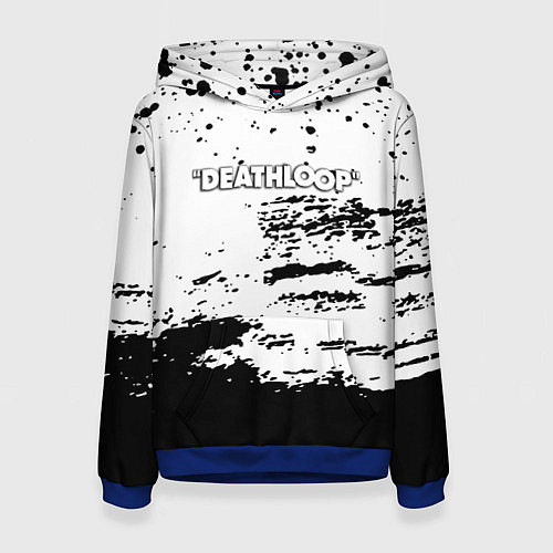 Женская толстовка Deathloop чёрные краски / 3D-Синий – фото 1
