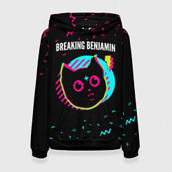 Толстовка-худи женская Breaking Benjamin - rock star cat, цвет: 3D-черный