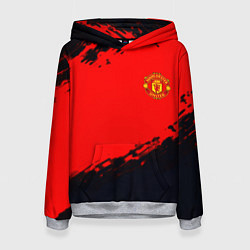 Толстовка-худи женская Manchester United colors sport, цвет: 3D-меланж