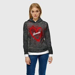 Толстовка-худи женская Бони и Клайд на кирпичном фоне, цвет: 3D-белый — фото 2