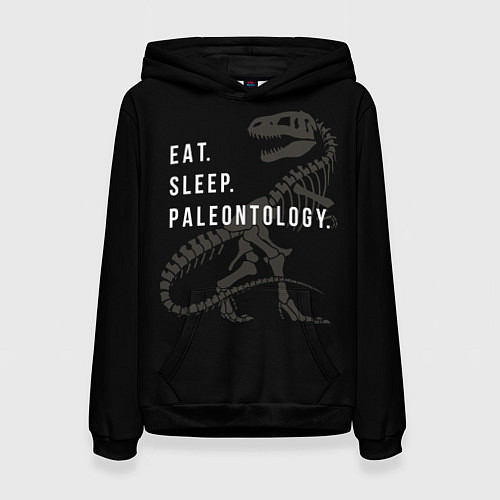 Женская толстовка Eat sleep paleontology / 3D-Черный – фото 1