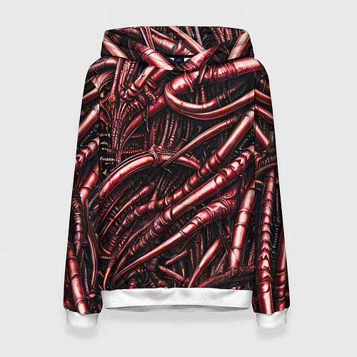 Женская толстовка Красные трубки чужих / 3D-Белый – фото 1