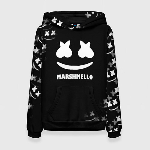 Женская толстовка Marshmello белое лого / 3D-Черный – фото 1