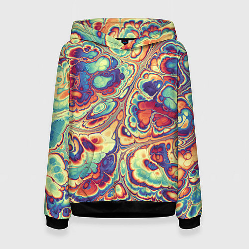 Женская толстовка Абстрактный разноцветный паттерн / 3D-Черный – фото 1