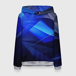 Толстовка-худи женская Черно-синий абстрактный фон, цвет: 3D-меланж