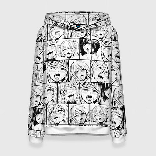 Женская толстовка Ahegao pattern / 3D-Белый – фото 1