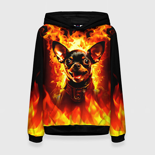 Женская толстовка Адский Пёс / 3D-Черный – фото 1