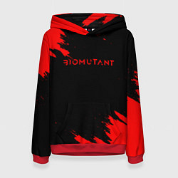 Толстовка-худи женская Биомутант краски красные, цвет: 3D-красный