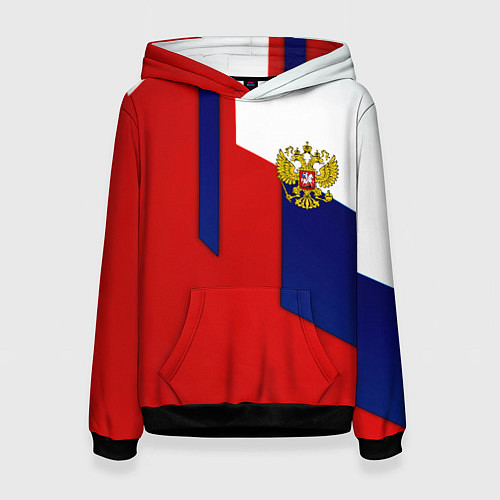 Женская толстовка Спортивная текстура герб России / 3D-Черный – фото 1